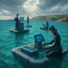 Scientists testing ocean carbon removal equipment on a floating platform off the UK coast